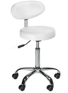 Taboret kosmetyczny z oparciem