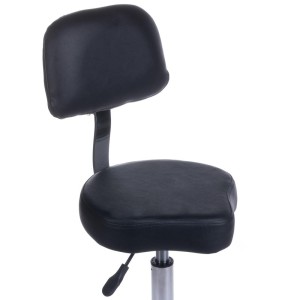 Taboret kosmetyczny z oparciem BH-7268 Czarny